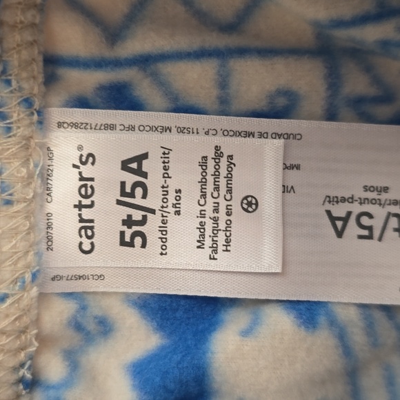 CARTER'S TODDLER BOYS BLUE & WHITE TWO PIECE DINOSAURS PAJAMA SET SIZE 5T - Picture 12 of 13